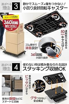 Amazon.co.jp: ミニ 平台車 ブラック【2個セット】選べる3カラー